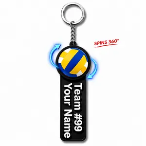 Personalized Volleyball Keychain - Custom Name Tag, Rotatable Volleyball Bag Charm, 3D Printed Fashion Accessory