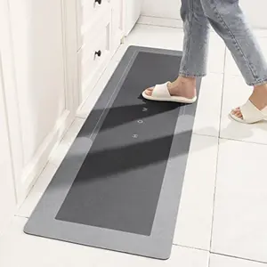 Super Absorbent Bathroom Mats and Rugs | Quick-drying Non-slip Kitchen Mats, Machine Washable Bathroom Rugs for Floors, Showers, Laundry Rooms, Doors, Bedrooms (modern Grey)