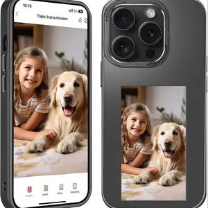 NFC Projection DIY Smart Display Customized Phone Case, 1 Count Ink Screen Projection Phone Case, Phone Accessories for iPhone 11 12 13 14 15 Pro Max Series Cover