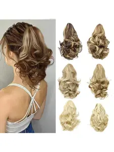 12 Inch Women's Short Curly Ponytail Wig, Synthetic Curly Wavy, Wavy Synthetic Hairpiece, Natural Fluffy, Easy Wear, Comfortable Breathable, Suitable for Daily Use, Parties, Photoshoots