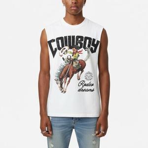 Sopula Studio Men's Cowboy Rodeo Dreams Print Graphic Tank Top - Round Neck, Sleeveless, Casual Streetwear Clothing for Workout, Mensfashion Clothes