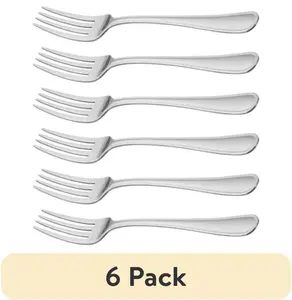 (6 pack) Stainless Steel Dinner Fork 3 Piece Set Silver
