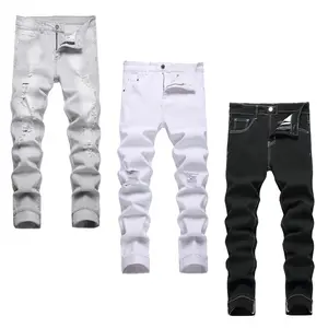 JUNBAOSS Men's 1-3 Pack Slim Fit Stretch Jeans Ripped Skinny Jeans for Men, Distressed Straight Leg Fashion Casual Popular Chic Comfort Flex Waist Denim Pants, Menswear Classic Street Style Cotton Fabric Jean Natural Hipster Personalized Stylish Jeans Spr