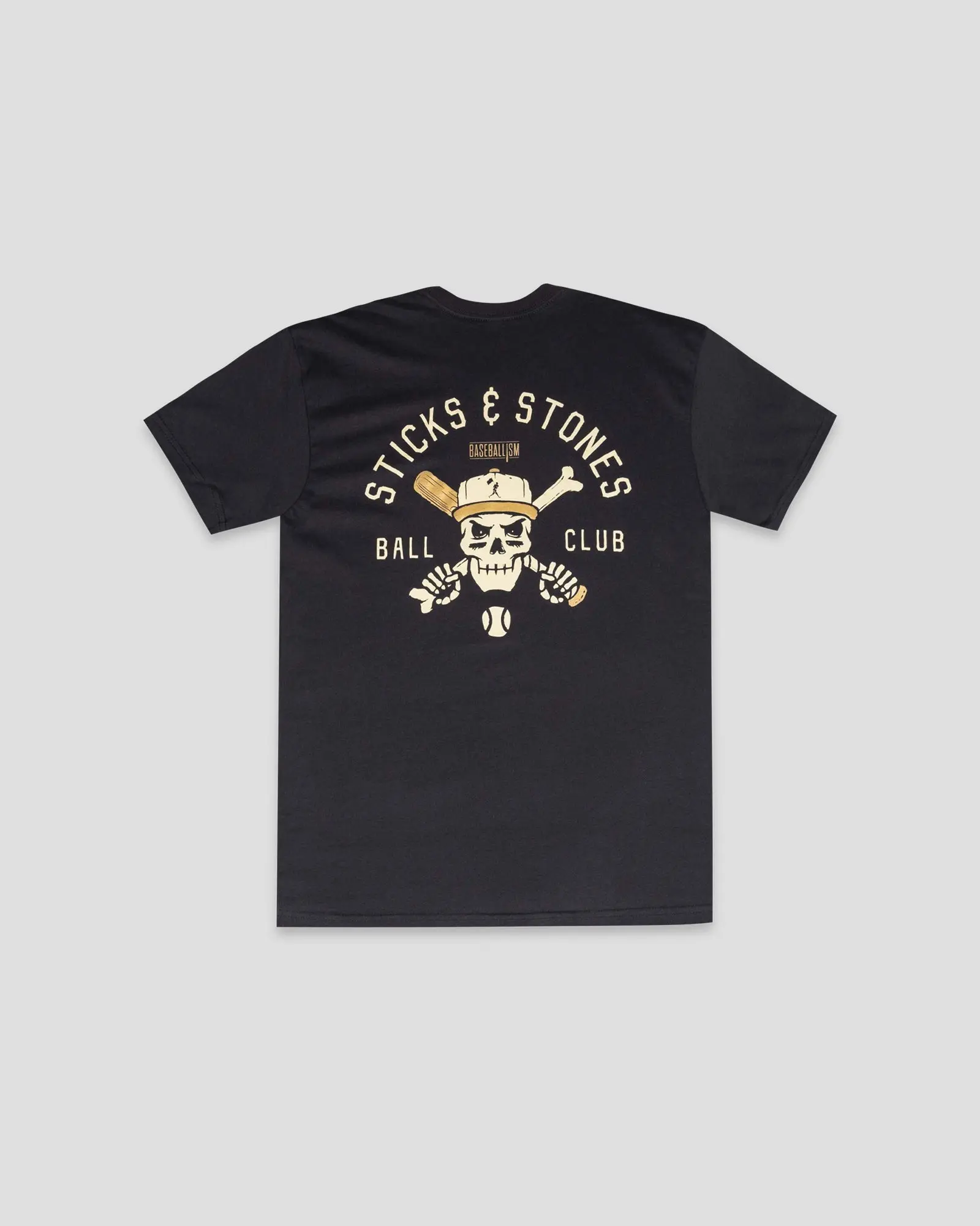 Baseballism Youth Sticks & Stones Graphic Short Sleeve T-Shirt, Soft 100% Cotton Relaxed Fit with 4-Way Stretch, Tshirt, Top, Shortsleeve, Tee, Men's T Shirts, Artwork Print, Diamond Fabric