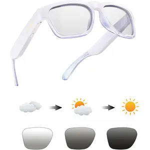 Smart Glasses,Polarized Sunglasses with Bluetooth Speaker,Athletic/Outdoor UV Protection and Voice Control,Unisex(Transitional Lens)