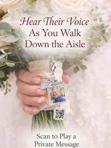 Memorial Wedding Bouquet Charm with Private Voice – Strength She Carried