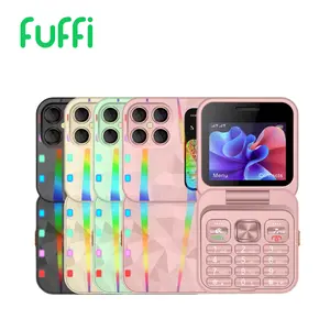Fuffi Foldable Flip Mini Phone, Dual Sim Cellphone, 2g Network Dual Sim Card, 2.4 Inch Screen, 1250mah Battery, Portable Lanyard, Flashlight, Supports 8GB Expansion