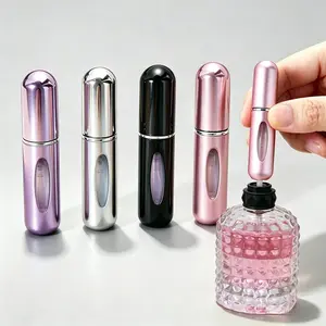 4PCS 5ML Refillable Perfume Atomizer - Refillable Design, Lightweight, Leak-Proof Metallic Aluminum Portable Mini Travel Spray Bottles in Spray Form,summervibes