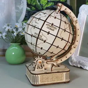 Travel The World From Your Desk - 3D Wooden Globe Puzzle Kit | DIY World Globe Model for Adults | Unique Travel Gift, Wanderlust Desk & Home Decor