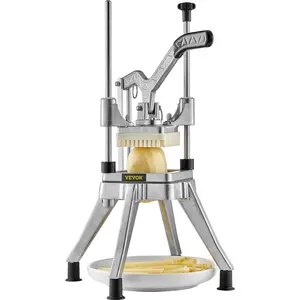 Commercial Chopper with 4 Replacement Blades Commercial Vegetable Chopper Stainless Steel French Fry Cutter Potato Dicer & Slicer Commercial Vegetable Fruit Chopper for Restaurants & Home Kitche