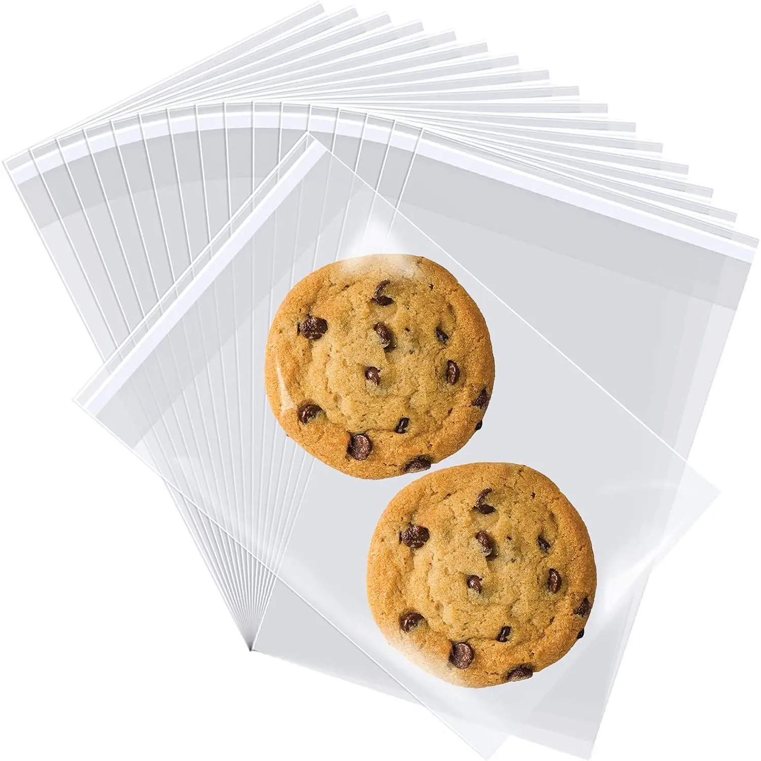 300-Count Synthetic Polypropylene Cellophane Bags, 4x6 In - 2.8 Mils Super Adhesive Seal Cello Bags, Tasteless, Environmentally Friendly, Dust/Mold Prevention, Steam Blocking for Bakery Packaging, Party Favors