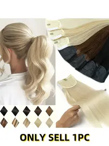 Real Natural Hair Ponytail Extensions, Remy Hair Clip On, 14-24inch Thick Ends, Blonde Color, Human Hair Ponytail Extensions, Hairpiece