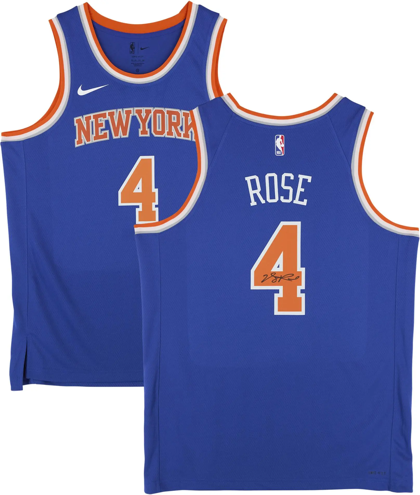 Derrick Rose New York Knicks Autographed Nike Blue Icon Swingman Jersey - Fanatics Authentic Certified