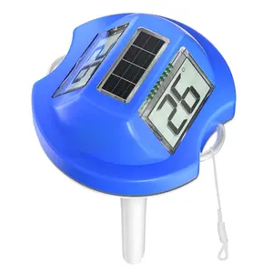 Pool Thermometer Floating Easy Read, Solar Digital Pool Thermometer with Dual Large Screens, IPX7 Water Temperature Gauge for Inground Above Ground Pools & Spas (Darkblue)