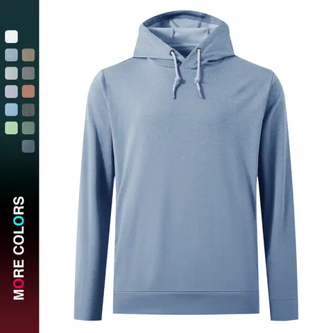 MAELREG Men’s Solid Color Lightweight Golf Hoodie, 4-Way Stretch Breathable Dry Fit Pullover, Athletic Casual Fall Fashion drawstring sweatshirt Menswear Tops