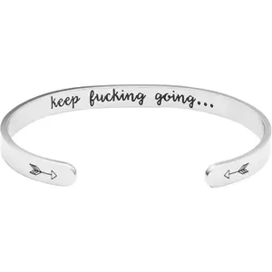 Funny Gifts for Women Birthday  Ideas   Bracelets Motivational  Inspirational Handmade Engraved Mantra Cuff Bracelet Personalized Christmas Graduation