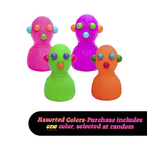 NeeDoh Panic Pete - Air-Filled Fidget Toy for Stress Relief - Squeeze to Watch Eyes, Nose & Ears Pop - One color shipped at random