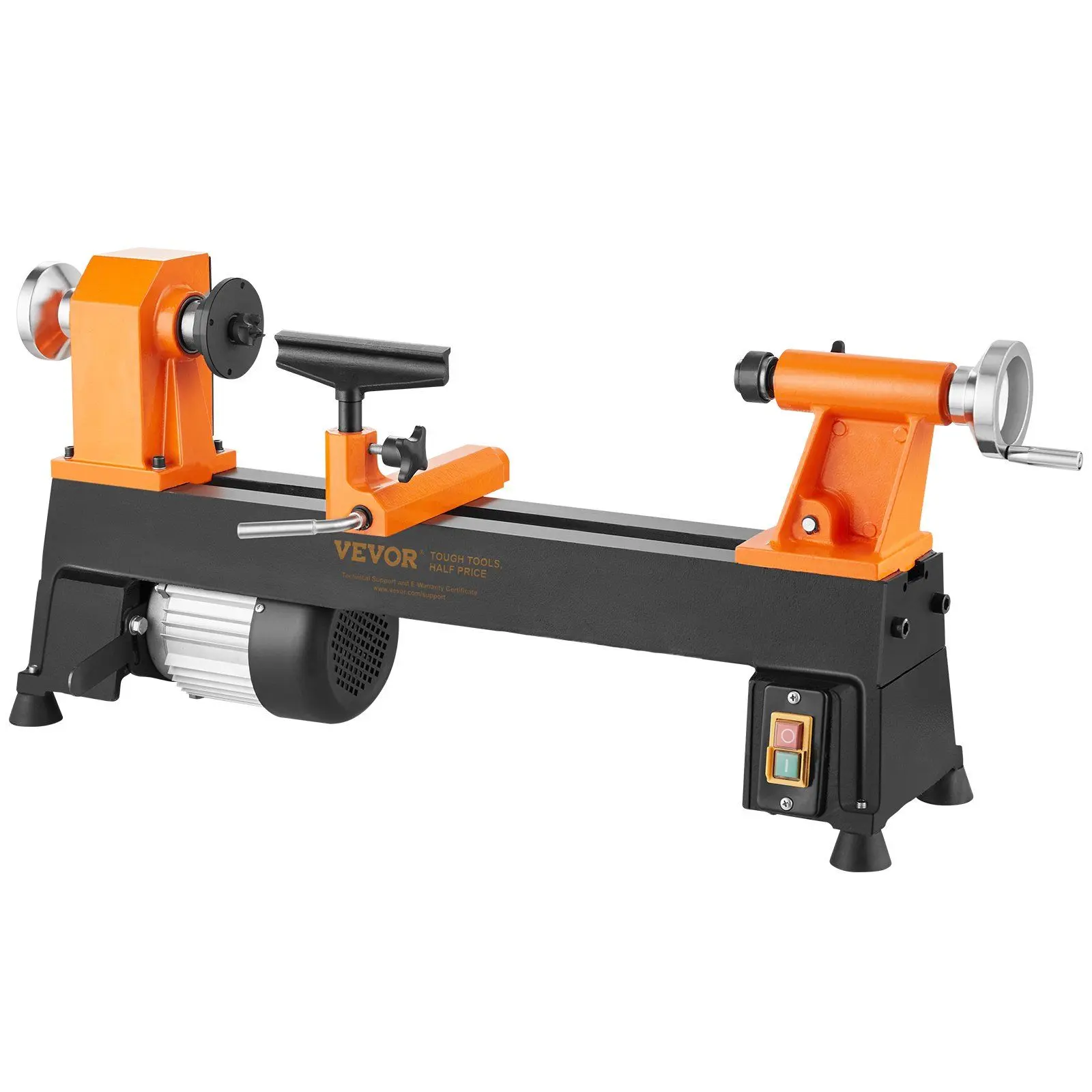 VEVOR Benchtop Wood Lathe, 10 in x 18 in, 0.5 HP 370W Power Wood Turning Lathe Machine, 5 Variable Speeds 780/1320/1920/2640/3840 RPM with Rod Injection Wrenches Faceplate Foot Pads, for Woodworking
