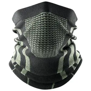 Breathable Windproof Cycling Face Mask with UV Protection Mesh Panel Elastic Neck Gaiter for Outdoor Sports Tactical Protective Mask