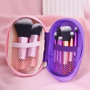 Travel-ready Makeup Brush Set, 10pcs/set Pink Mini Makeup Brush Set with 1 Count Storage Bag, Short Handle Multifunctional Makeup Tool Kit, Glam Makeup Brushes Set, Beauty Travel Brush, Face Makeup Brush, Cosmetic Brushes