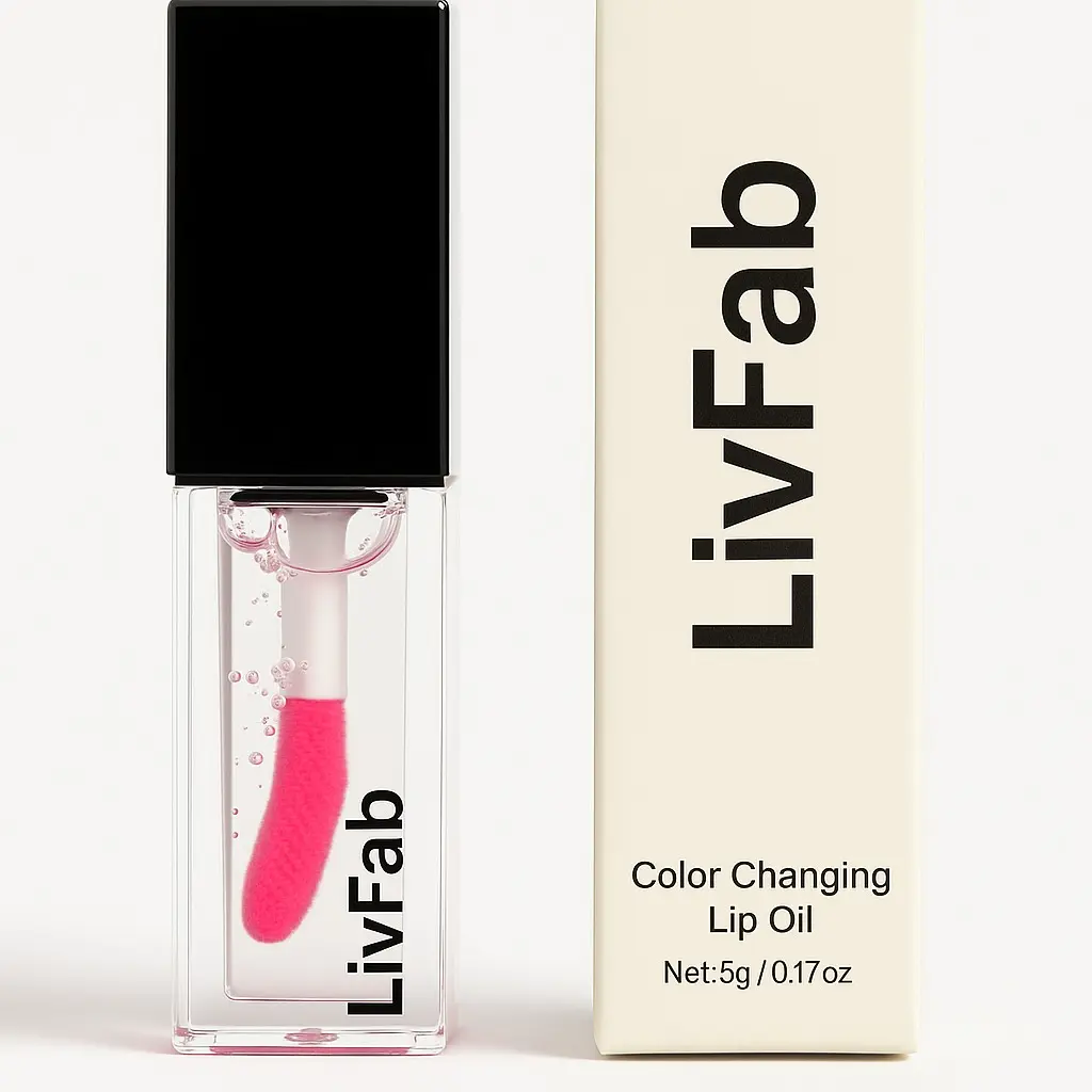 LivFab Color Changing Lip Oil - 0.17oz - LivFab Brand - 5g Net Weight - Changeable Lip Product