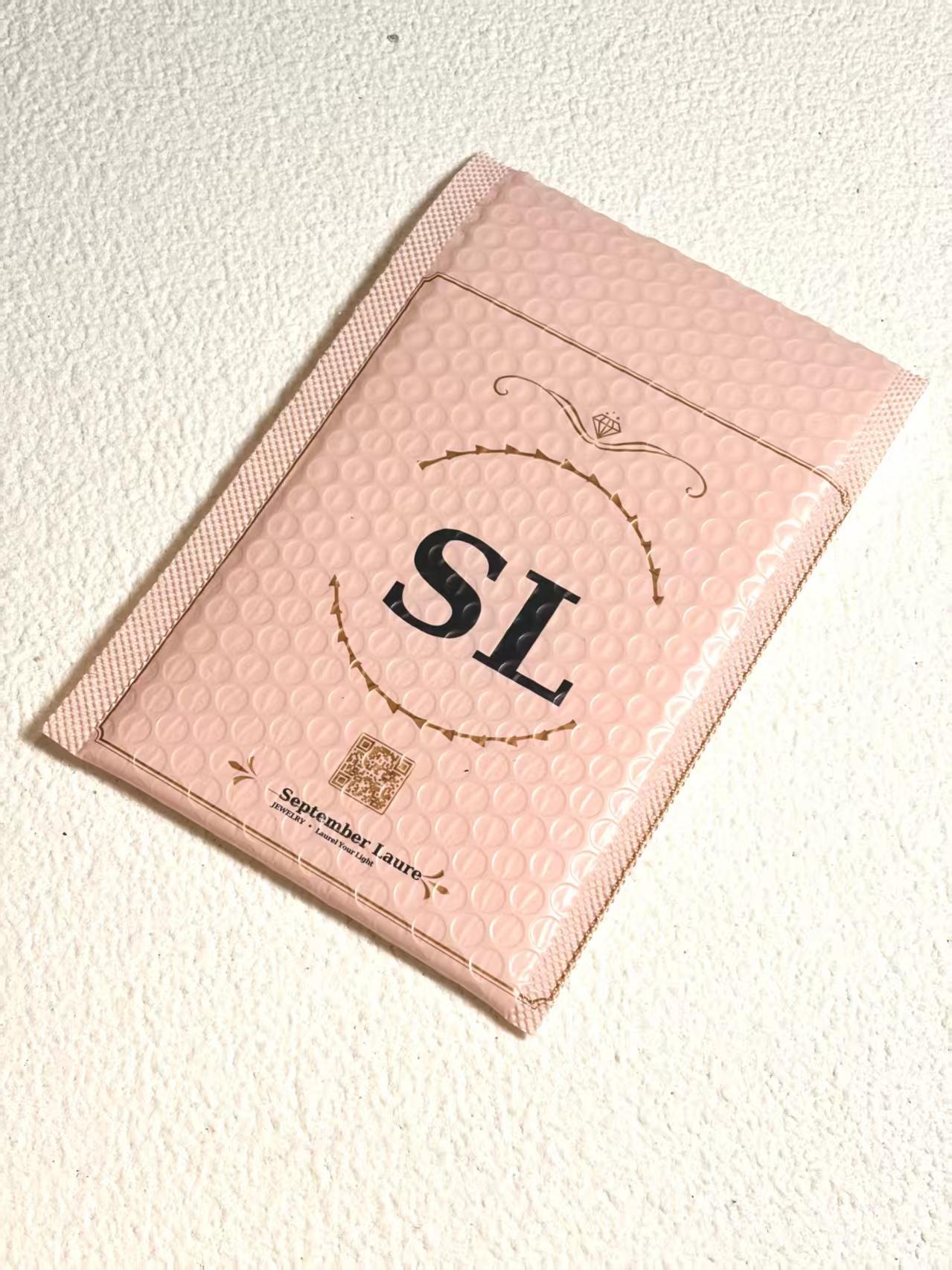 1Pcs Pink Bubble Padded Self-Sealing Jewelry Packaging Bag Cute Protective Mailer for Necklace Bracelet Gift Wrapping