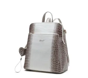 Brangio Croc-Embossed Convertible Backpack