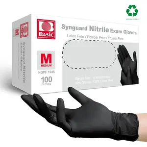 Black Nitrile Gloves, 4.0 Mil, Disposable Gloves Powder-Free Latex-Free for Cleaning, Cooking, Food-Safe guantes para limpieza Comfortable  reusable   remover   room house  bathroom  pet hair  home essentials