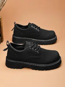 Men's Casual Shoes Large Size All Season Versatile Leather Derby Shoes, Breathable Thick Sole Comfortable Footwear for Business & Outdoor