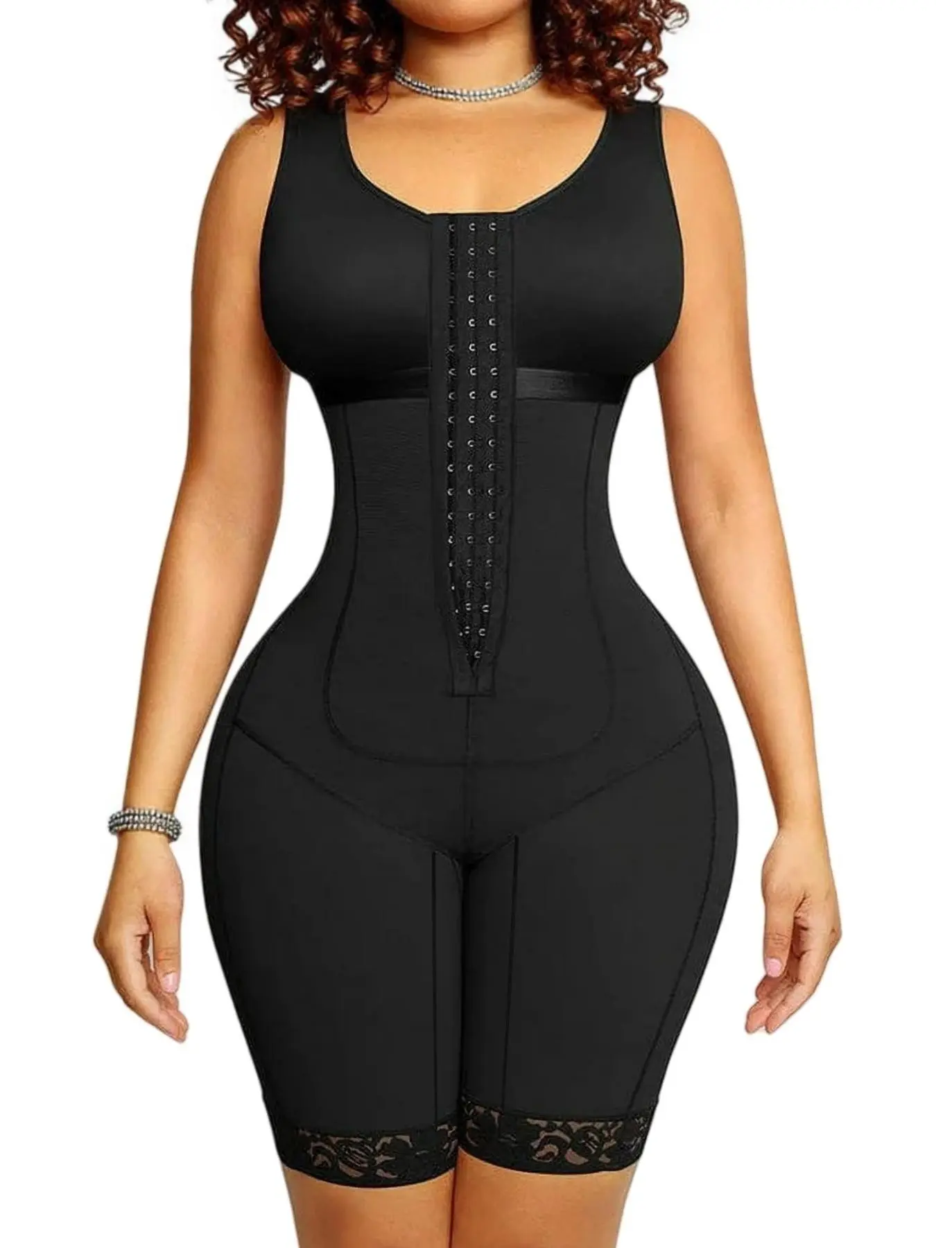 Smooth Women's Shapewear, Fajas, Hip Enhancer Shapewear, Adjustable Chest Buckle Bodysuit, Butt Lifting And Tummy Control Jumpsuit, With Hooks Body Shaper, Women's Activewear Waist Shaper