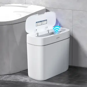 Joybos Automatic Contactless Smart Sensor Trash Can (batteries not included), large capacity Eco-friendly Silent nordic style trash can, sensor height 15-30cm, suitable for bathrooms, bedrooms, and offices, Nordic style, space-saving, human body sensor