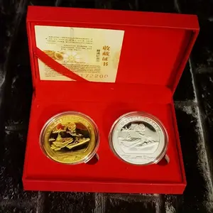 2pcs Set Navy Air Force Commemorative Coins in Beautiful Gift Box, Perfect Collectible Party Gifts for Enthusiasts