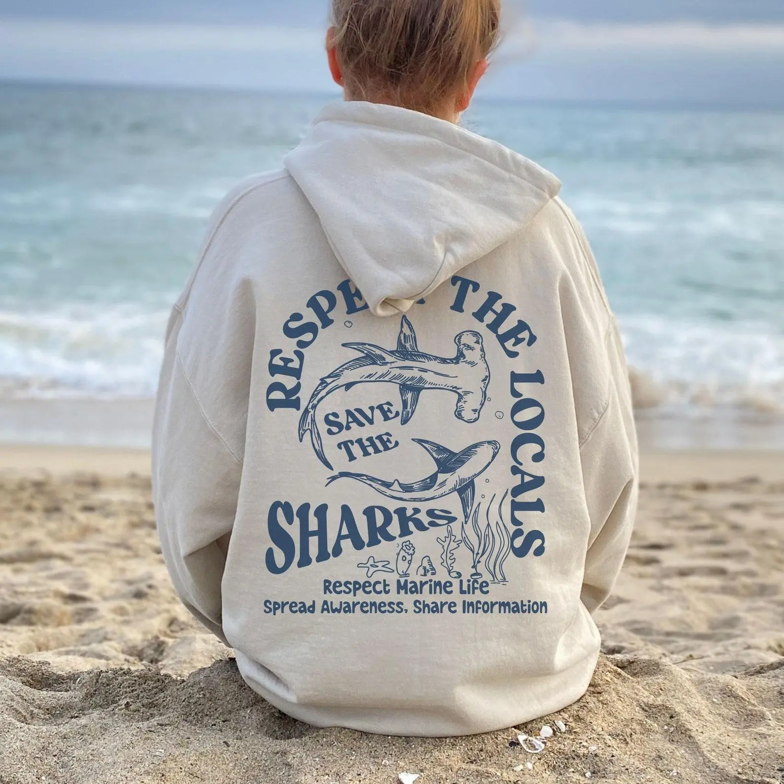 Protect The Shark Save The Ocean Hoodie Gift For Shark Lover Ocean Beach Shirt Ocean Conservation Siesta Beach Shirt Ocean Inspired Style Sweatshirt