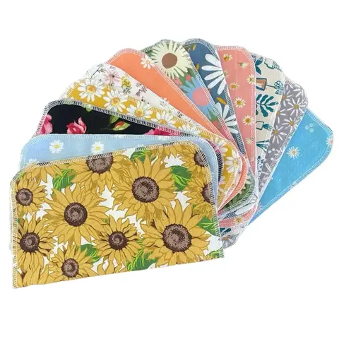 Flower and Plant Variety Pack - Eco-Friendly Reusable Kitchen Paper Towel Replacement Cotton Household