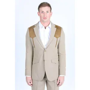 Men's Western Suit Sport Coat with Suede Yokes and Elbow Patches