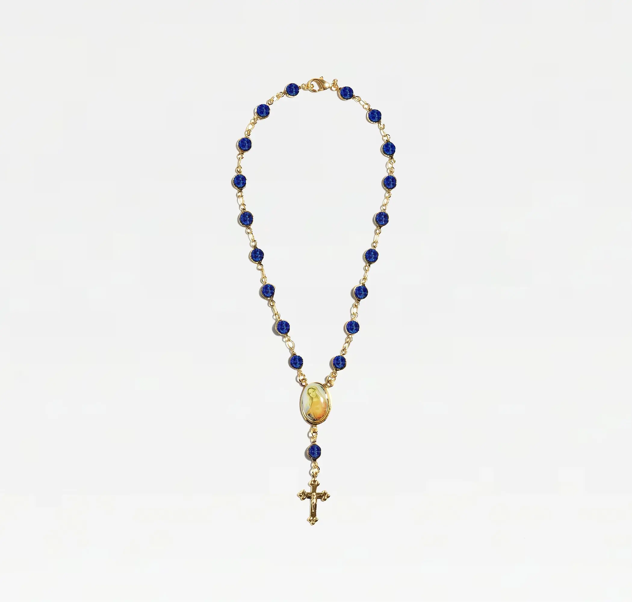 THE DARK BLUE ROSARY ANKLET