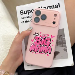 Bold Big Mama Symbols Phone Case Combining Glossy Pink Text With Cute Details Boasting A Raised Large Window Bezel And Durable Shock-Absorbent Build Texture Skin-Friendly Hand feeling Shockproof And Drop-Resistantfor iPhone17 16 15 14