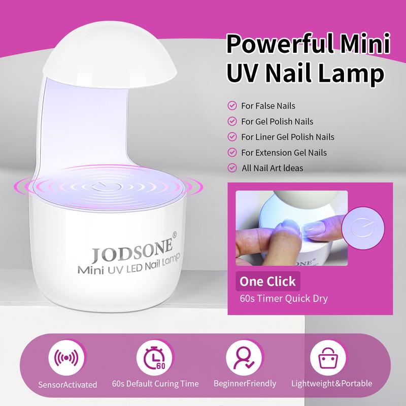 JODSONE 240pcs Gel Nail Tips kit with UV Lamp Top Coat &Nail Glue Gel,7 Sizes Full Cover Pre-file Thicker Strength Acrylic Nail Tips for Easy Wearing, Stiletto Square Short almond Long almond Nail Tips for Women DIY Art Salonen DIY Nail Tool at home