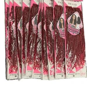 Mayde Beauty 2X Passion Twist 14" Crochet Synthetic Hair Extensions 24 Strands Pre-Looped for Quick Installations & Natural Look