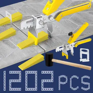 Tile Leveling System with Tile Plier and Rubber Mallet, 1000 count Tile Spacers Clips and 200 count  Wedges, Tile Leveler Tool Set for Tile and Stone Installation (1/16 Inch)