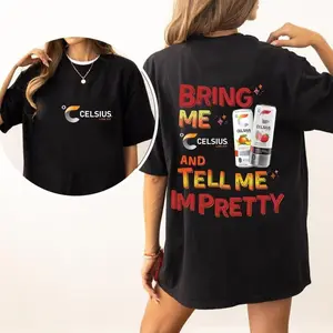 Bring Me Energy Drink And Tell Me I’m Pretty T-Shirt, Funny Fitness Girl Graphic Tee, Cute Gym Humor Shirt Gift for Women