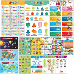 Learn Spanish Educational Posters For ,  Learning, Alphabet Numbers Posters For Classroom Wall Decorations,  Classroom  Haves,  School Essentials