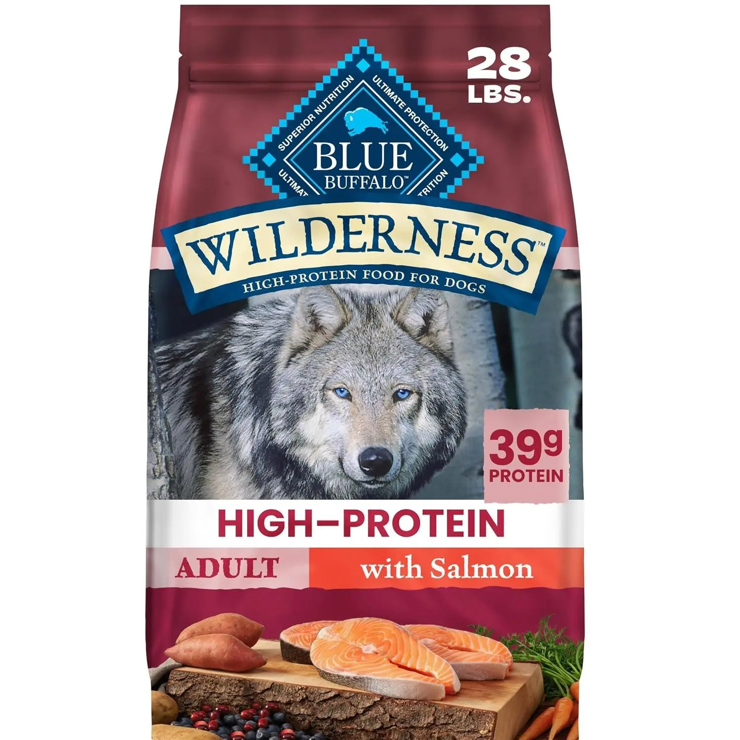 Blue Buffalo Wilderness Chicken Adult Dry Dog Food with Wholesome Grains + Antioxidant-Rich Fruits & Veggies, 39g Protein, Vibrant Energy for an Active Life, Made with Natural Ingredients, 4.5 lbs.
