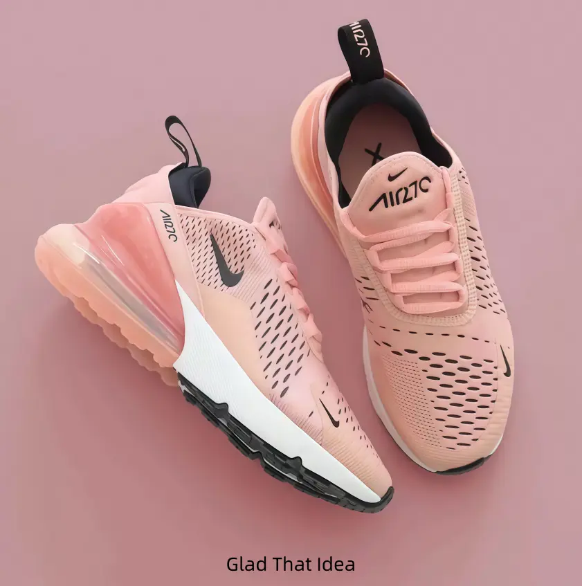 Warm Pink Low-top Lace-up Sneakers Textured Vent Mesh Shell Contrast Black Graphic Ideal For Daily Errands And Light Fitness
