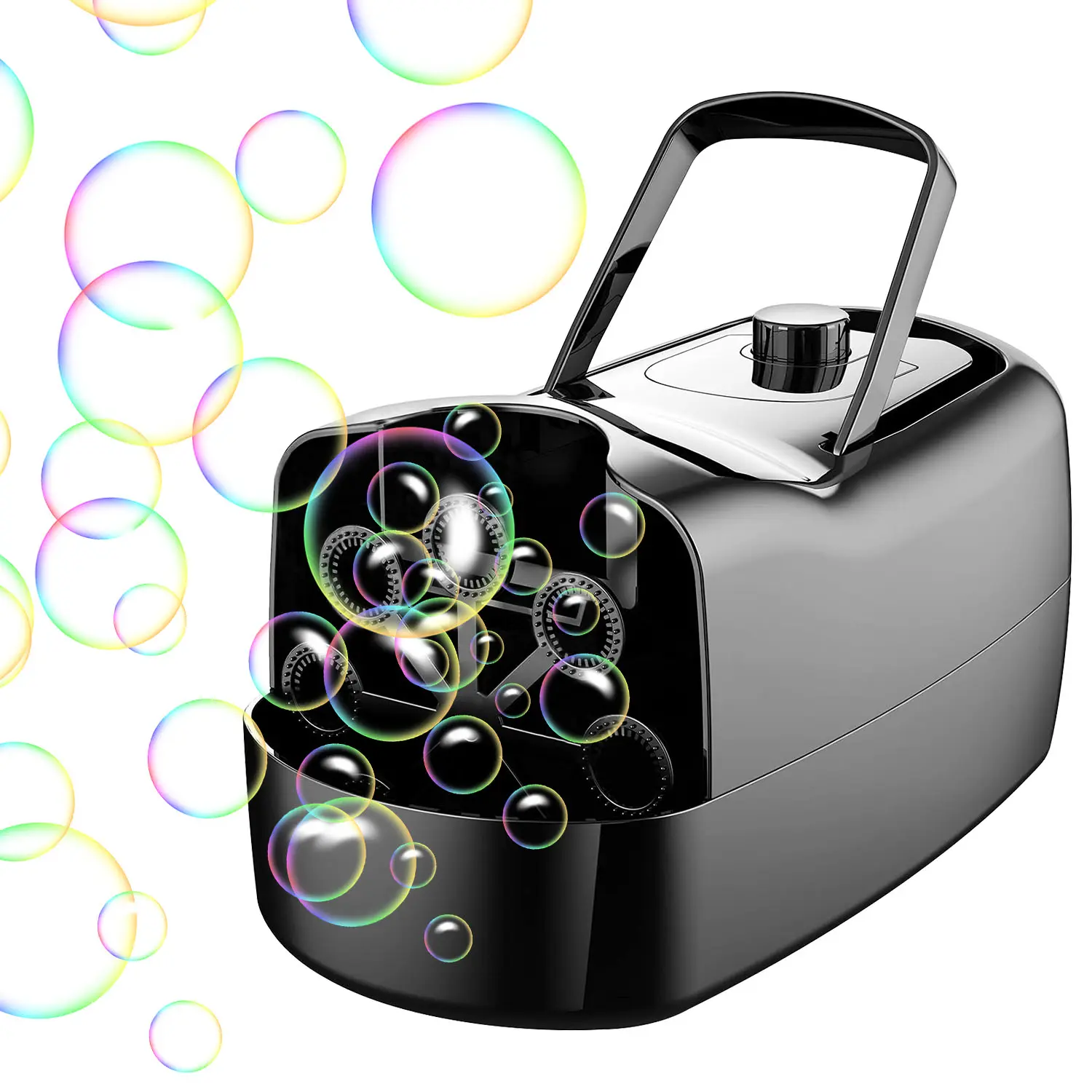 Bubble Maker Automatic Bubble Blower Portable Bubble Blowing Machine with 2 Speeds Handle 3000-4000 Bubbles Per Minute Plug-In Battery Powered tiktokshopbacktoschool