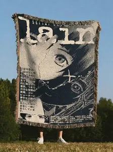 Serial Experiments Lain Woven Blanket,Anime Woven Blanket Gift, Unique Room Decor Perfect Gift for Fans