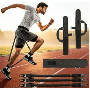 Vertical Jump Trainer Resistance Bands System with Ankle Straps & Belt for Leg Strength Training Basketball, Volleyball, Football, Tennis Agility Workout Equipment