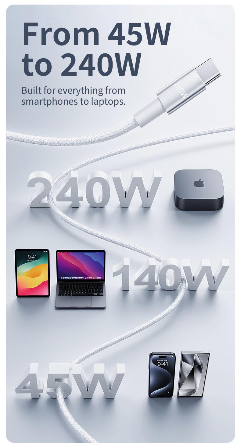 3-in-1 240W Travel Charger with Built-In Magnetic Watch Charger USB-C to USB-C Cable, 5FT Braided Cord, Compatible with Apple Watch Series/SE/Ultra, AirPods 3rd/4th Gen, Pro/Pro 2, iPhone, iPad, MacBook and Samsung 3-in-1 240W Travel Charger with Built-In Magnetic Watch Charger USB-C to USB-C Cable, 5FT Braided Cord, Compatible with Apple Watch Series/SE/Ultra, AirPods 3rd/4th Gen, Pro/Pro 2, iPhone, iPad, MacBook and Samsung