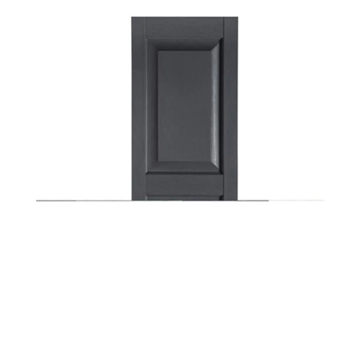 Perfect Shutters Premier Raised Panel Exterior Window Shutters for Home - Decorative Pair Pack with Center Mullion, 100% Color-Thru Fade-Resistant Lightweight Maintenance-Free Polypropylene, Dark Gray, 15x55 in., Adds Value