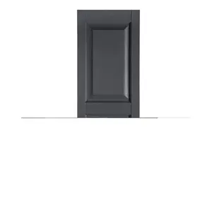 Perfect Shutters IR521555007 Premier Raised Panel Exterior Decorative Shutters, Dark Gray - 15 x 55 in.